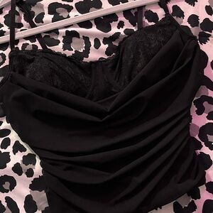 Garage Black Lace Detail Tank Top